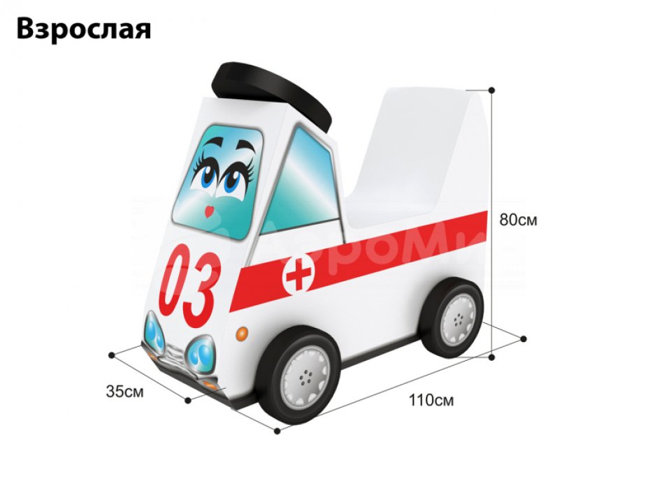 Мягкий модуль «Машинка» на колесиках