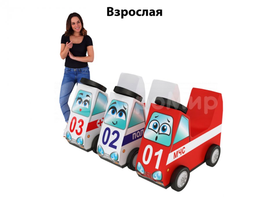 Мягкий модуль «Машинка» на колесиках