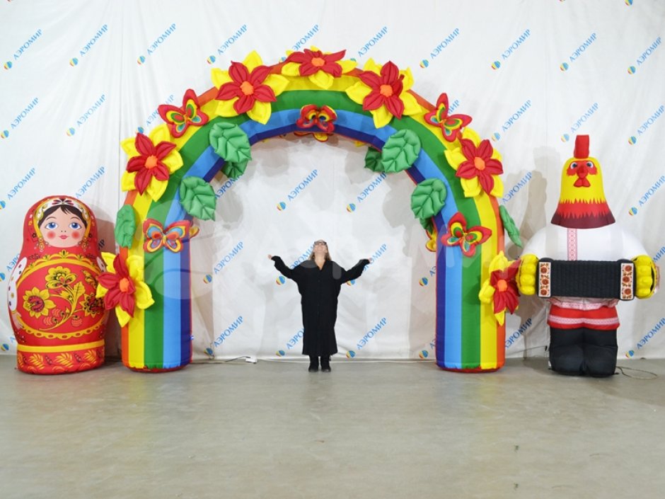 Надувная арка Радужная с декором