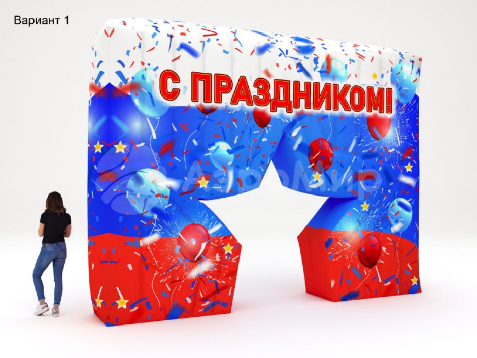 Надувная стена со звездой сзади