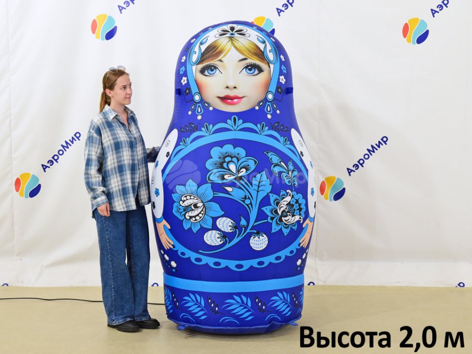 Надувная матрешка гжель для фестивалей