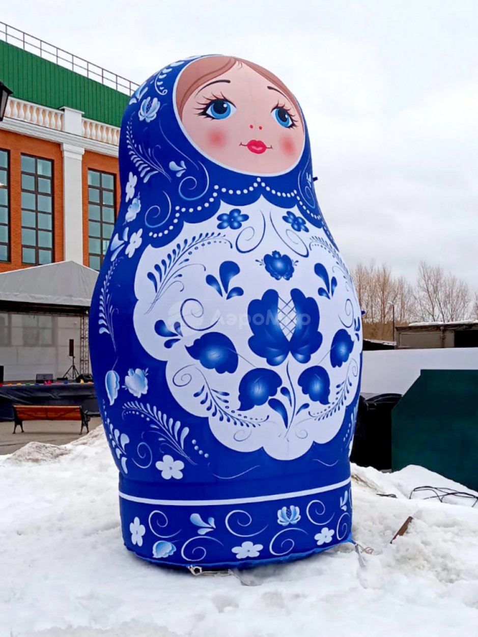 Надувная матрешка гжель