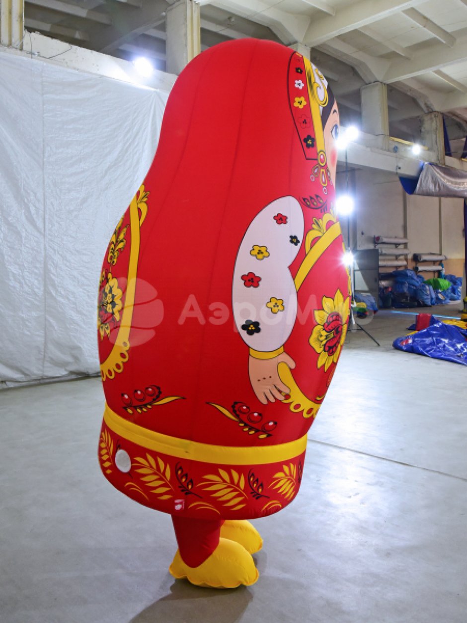 Надувной костюм Матрешка с авторским декором по русским народным мотивам