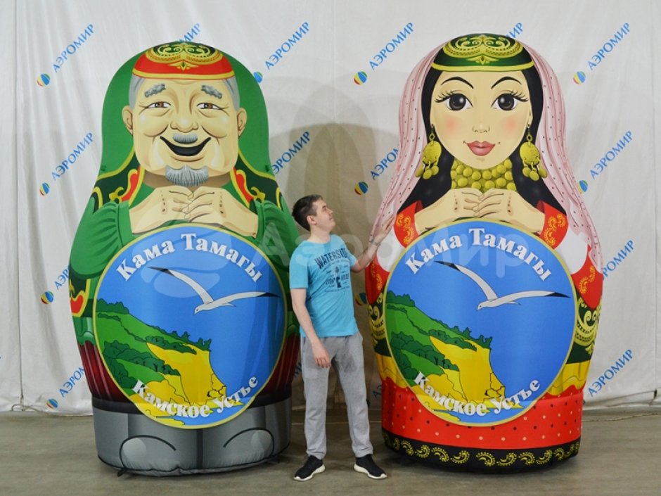 Национальные надувные матрешки — яркие образы для оформления и привлечения внимания