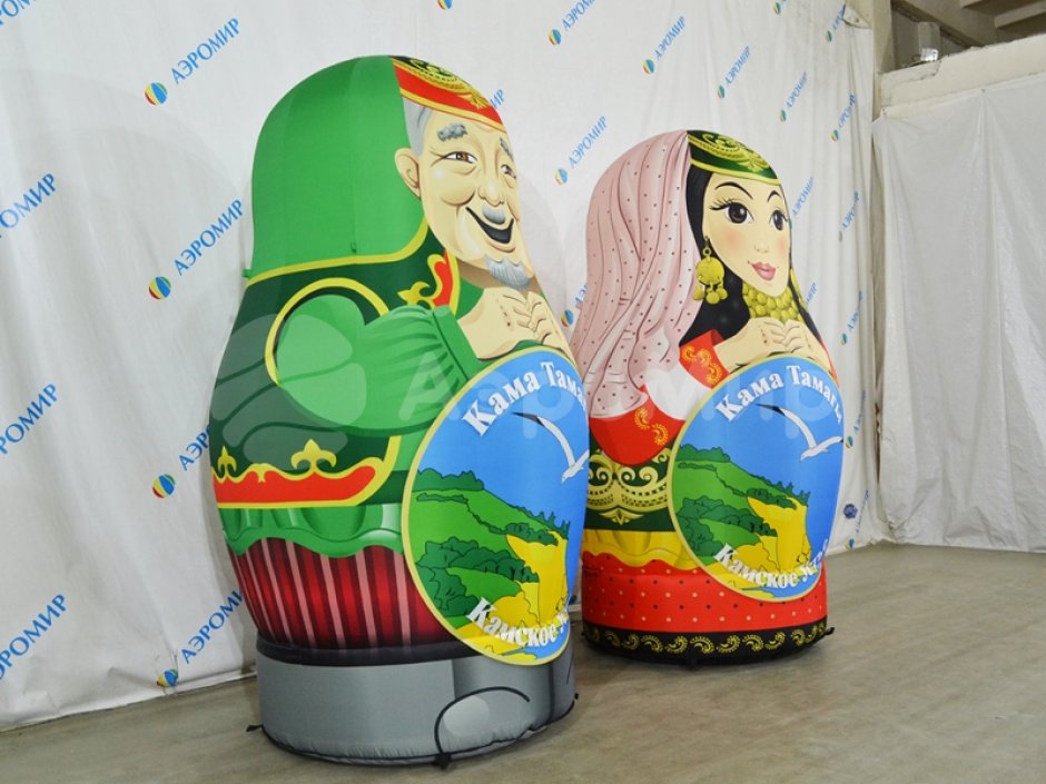 Национальные надувные матрешки — яркие образы для оформления и привлечения внимания