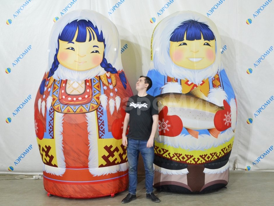 Национальные надувные матрешки — яркие образы для оформления и привлечения внимания