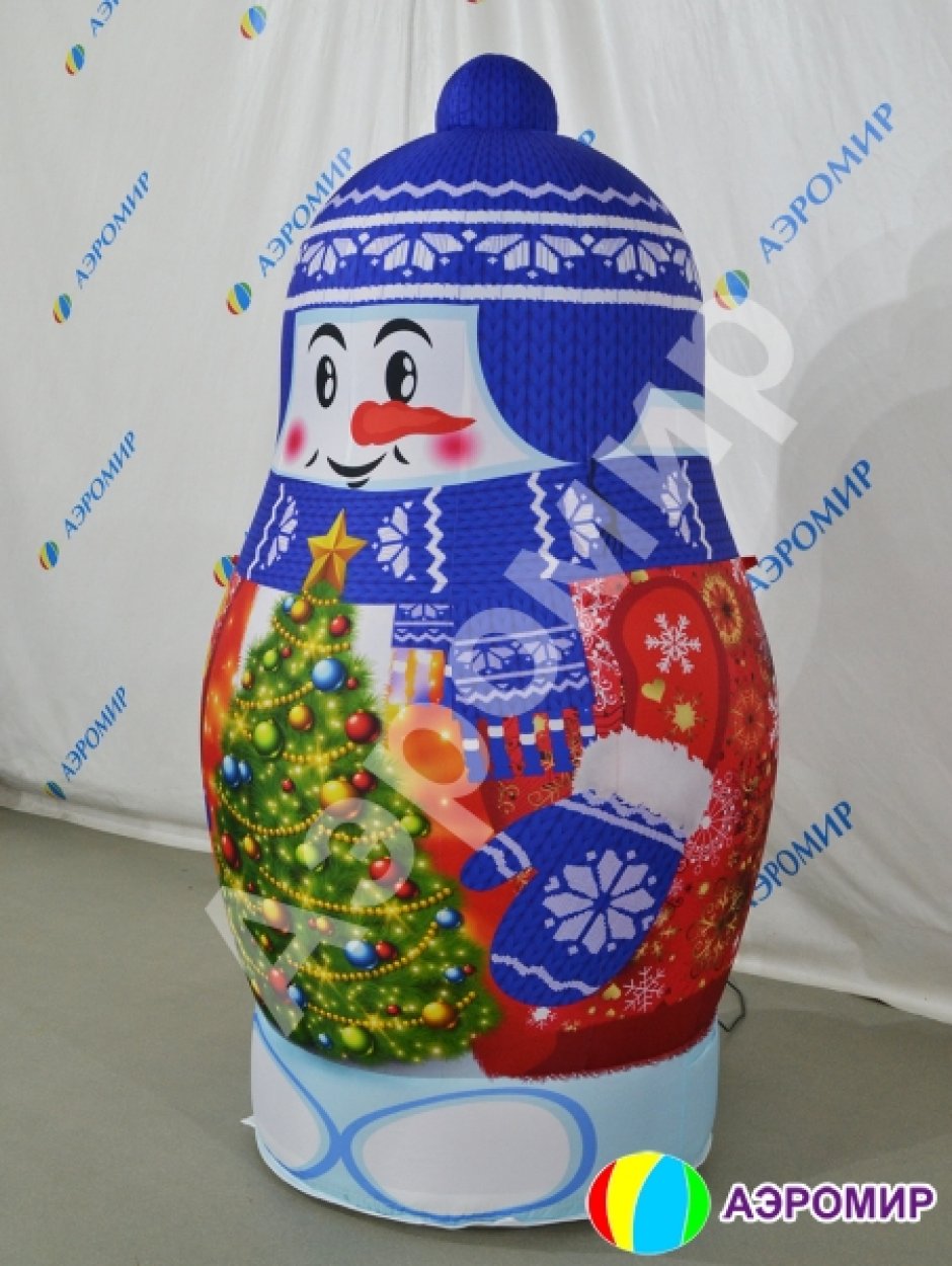 Надувная матрешка Снеговик