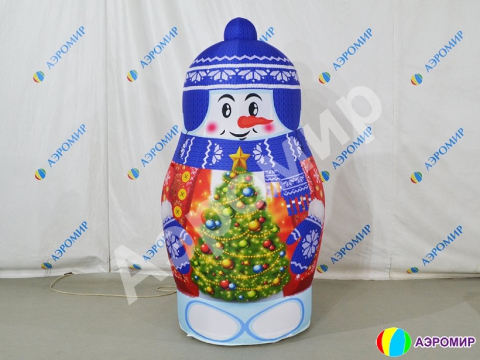 Надувная матрешка Снеговик