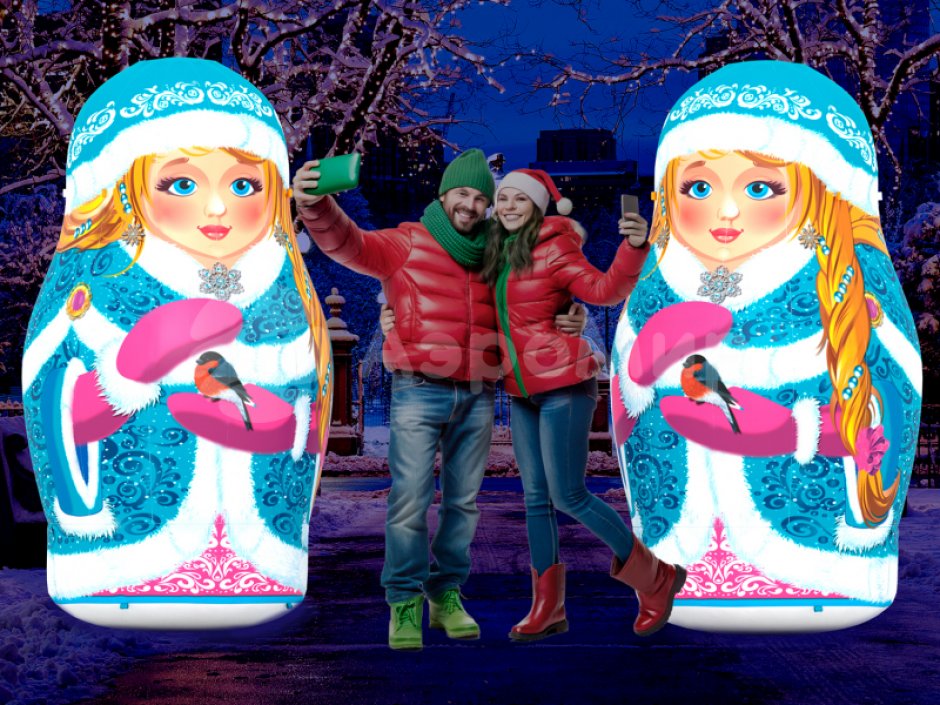 Надувная матрешка Снегурочка