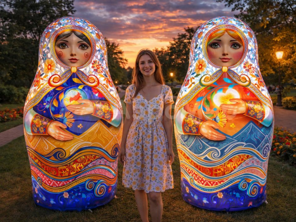 Надувные матрешки Дружбы народов