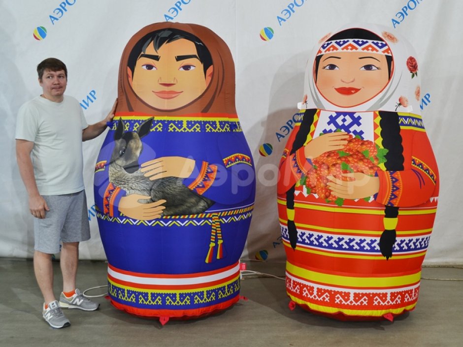 Национальные надувные матрешки — яркие образы для оформления и привлечения внимания