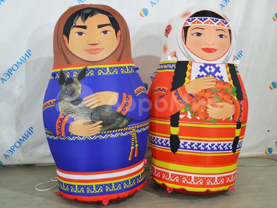 Национальные надувные матрешки — яркие образы для оформления и привлечения внимания