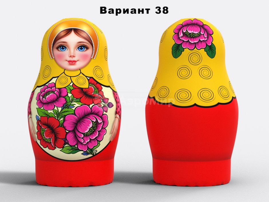 Матрешка надувная расписная Полоховско-Майданская