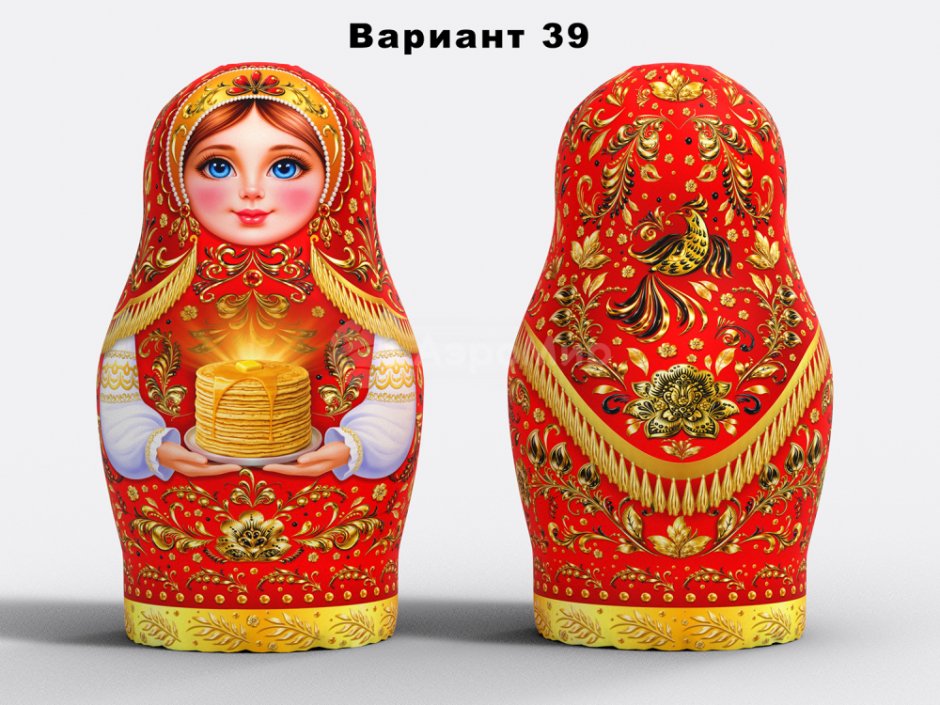 Матрешка надувная расписная Хохлома