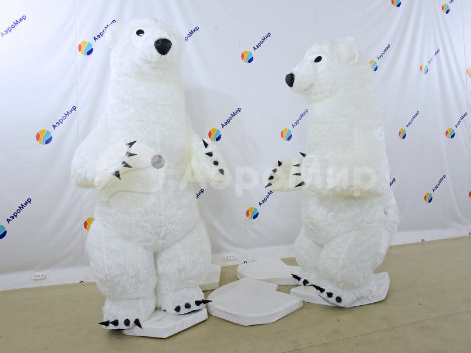Надувной костюм Мишка, медведь из искусственного меха на одного оператора
