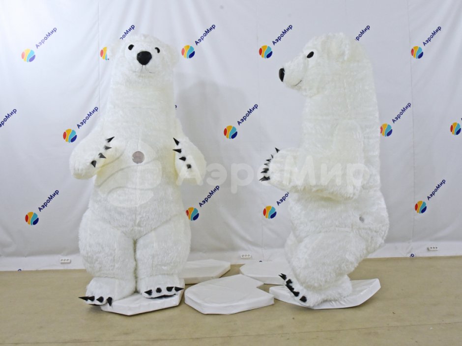 Надувной костюм Мишка, медведь из искусственного меха на одного оператора