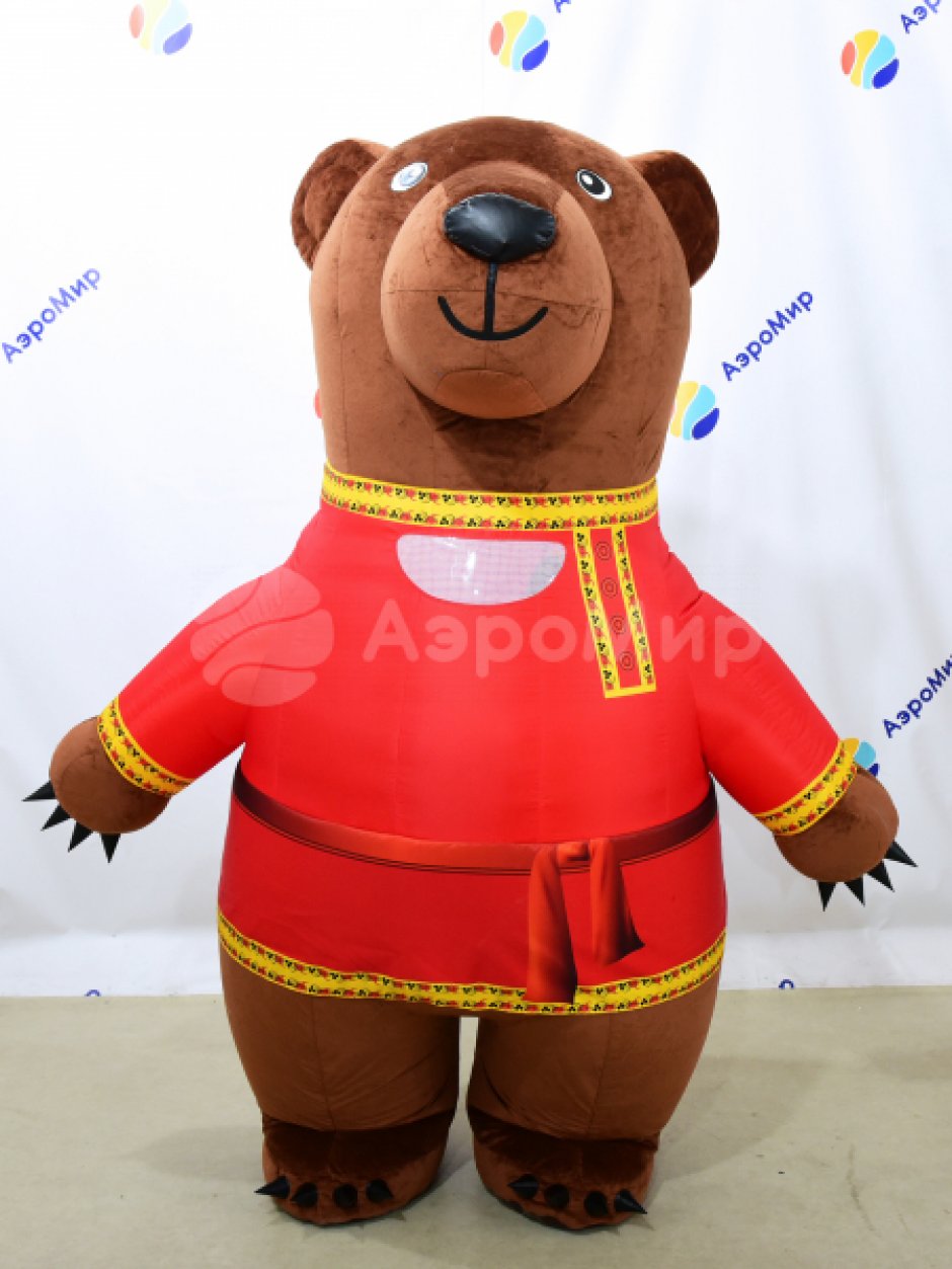 Надувной костюм Медведя в национальных костюмах и рубахах