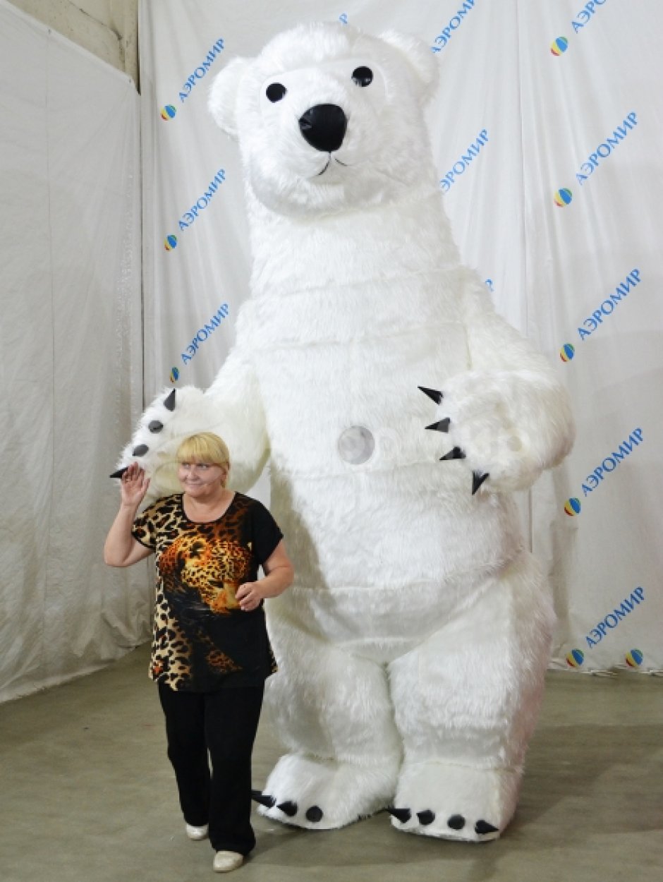 Надувной костюм Мишка, медведь из искусственного меха на одного оператора