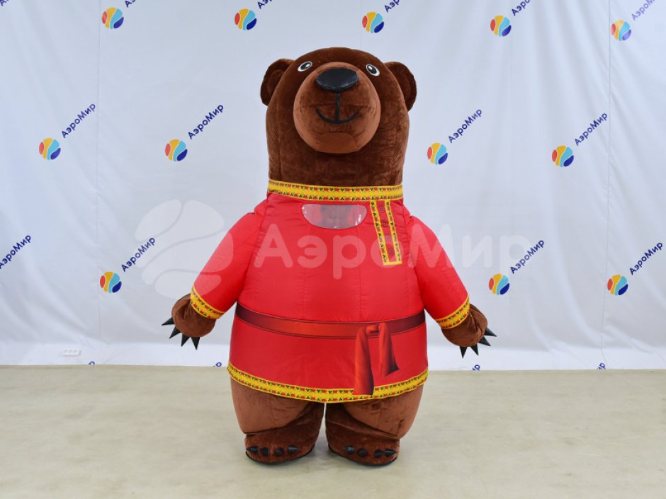 Надувной костюм Медведя в национальных костюмах и рубахах