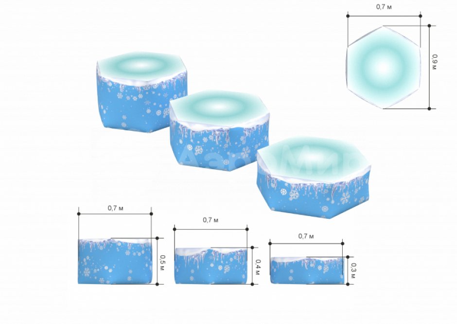 Льдинки — комплект пуфов для игр