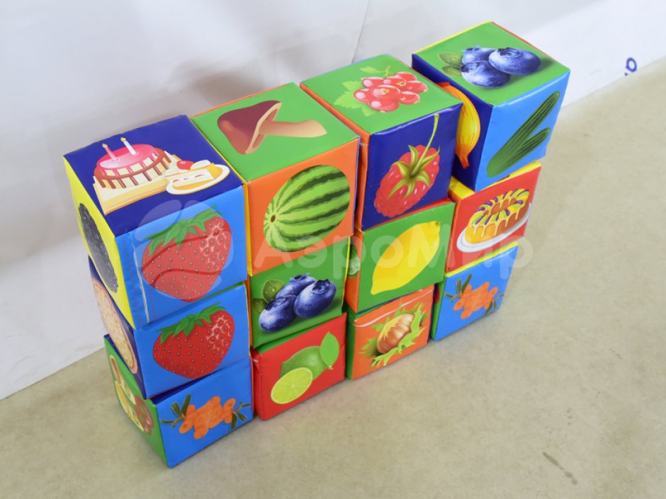 Мягкие кубики овощи и фрукты — мягкие кубики