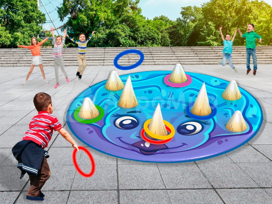 Командный игровой реквизит Напольный кольцеброс для детей