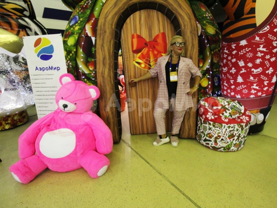 Кресло-мешок Розовый Мишка — бескаркасное кресло-обнимашка