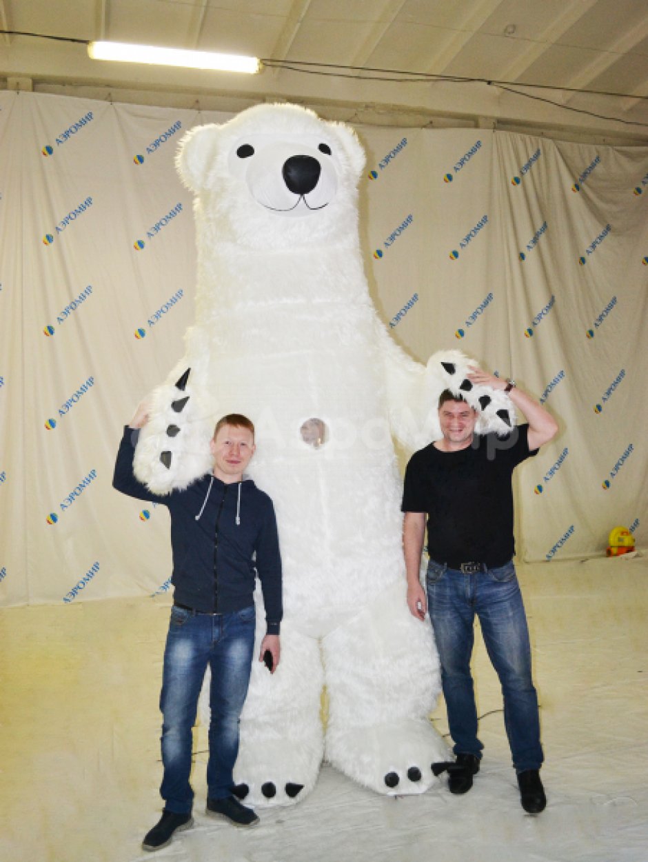 Надувной костюм Мишка, медведь из искусственного меха на одного оператора