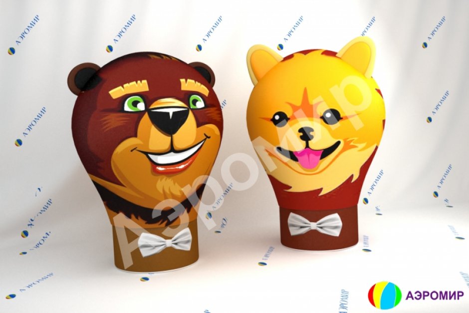 Надувной стилизованный шар Зверята для рекламы, выставки или промо