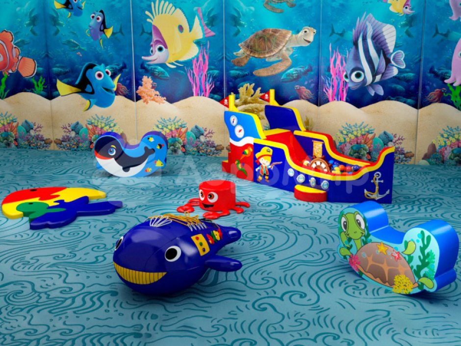 Мягкая игровая комната «Морские обитатели» с комплектацией под ключ
