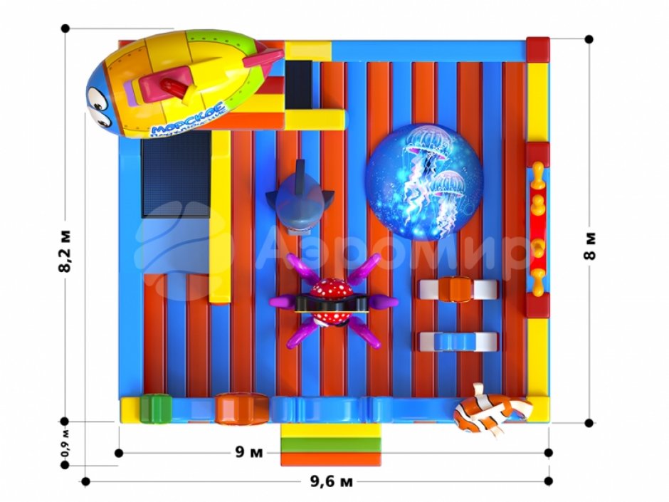 Коммерческий надувной батут Морское приключение