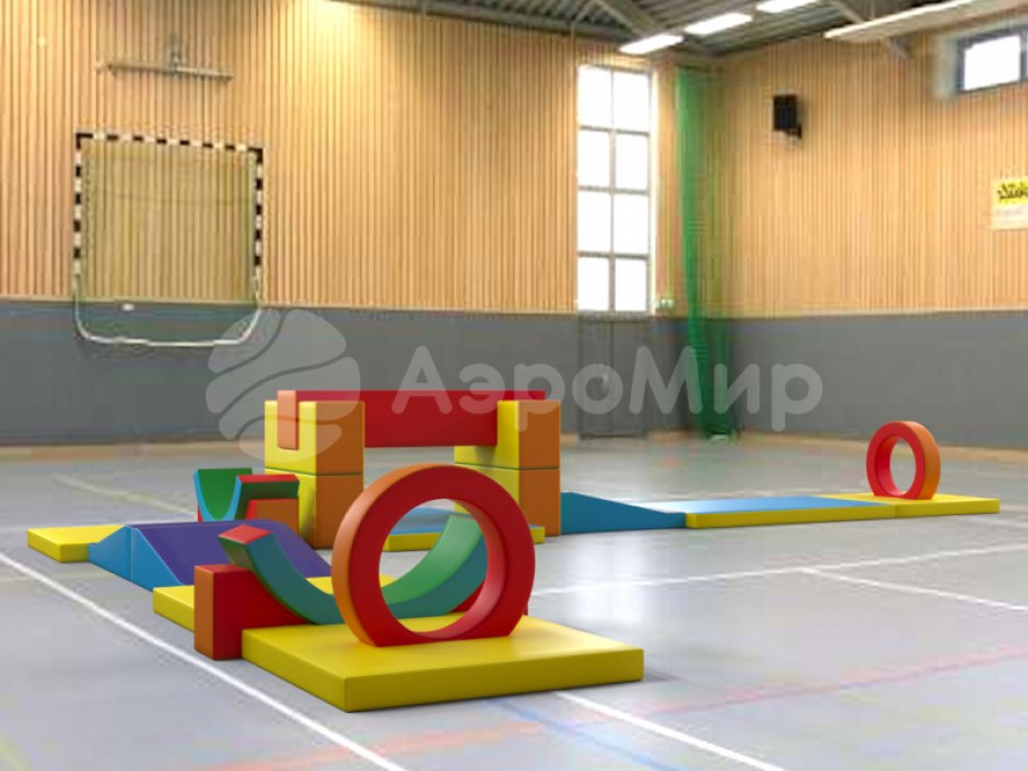 Большая мягкая полоса препятствий для веселых стартов, семейных и спортивных эстафет из 18 элементов