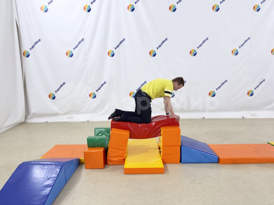 Большая мягкая полоса препятствий для веселых стартов, семейных и спортивных эстафет из 18 элементов