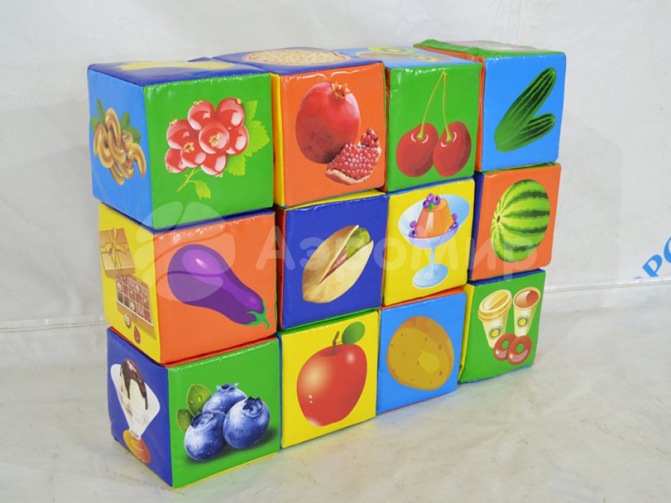 Мягкие кубики овощи и фрукты — мягкие кубики