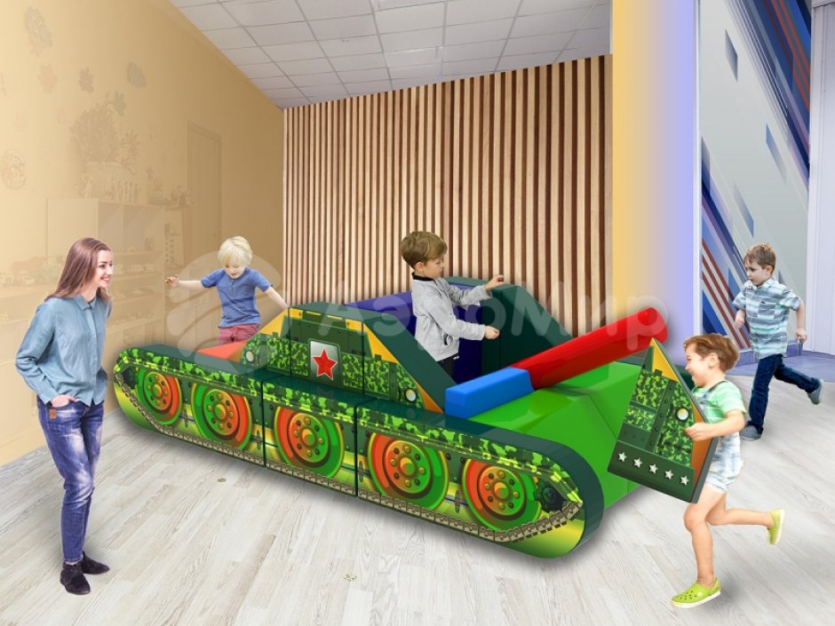 Мягкий конструктор Танк для игровой комнаты