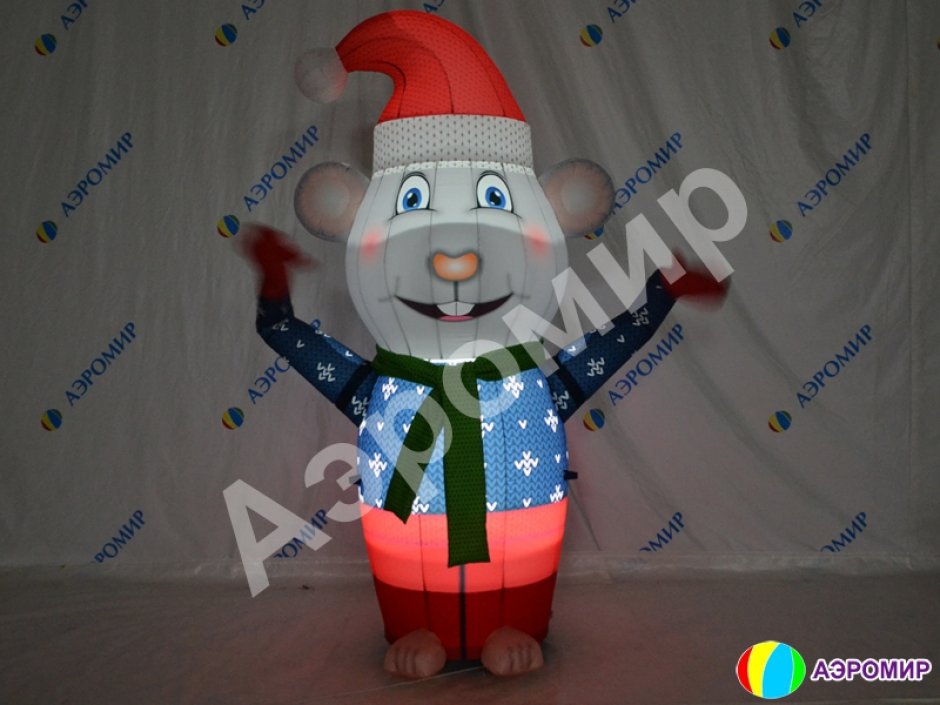 Надувная Мышь — фигура с машущей рукой