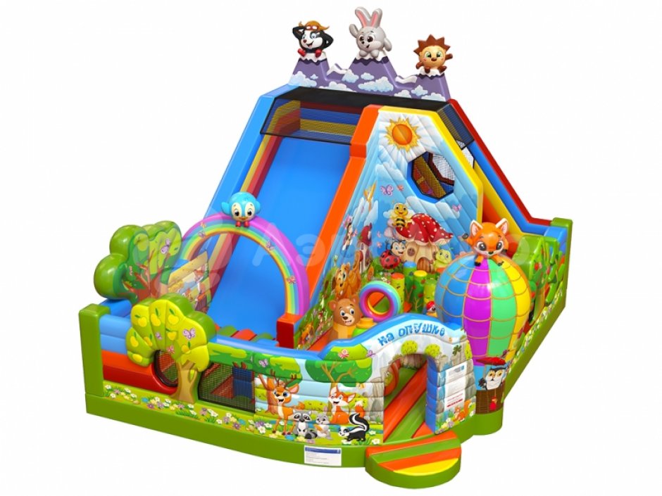 Надувной батут «На опушке» с горкой и батутной ареной на 86 м²