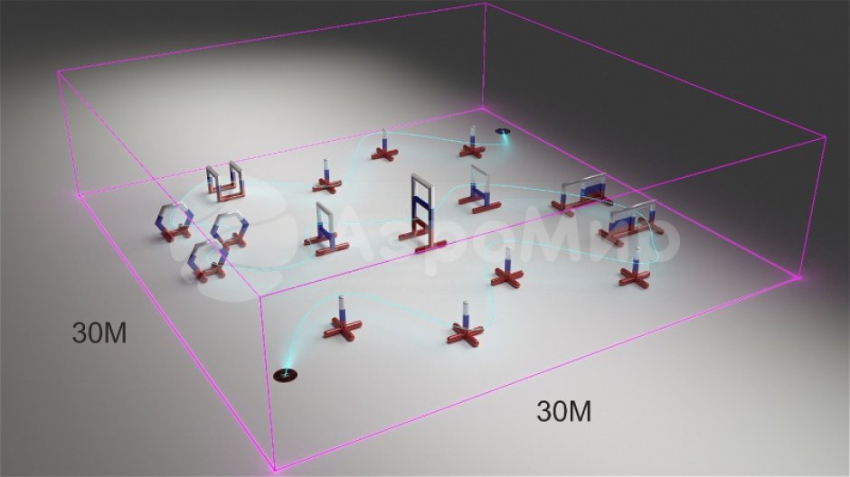 Надувная полоса препятствий для дронов — 30 х 30 м