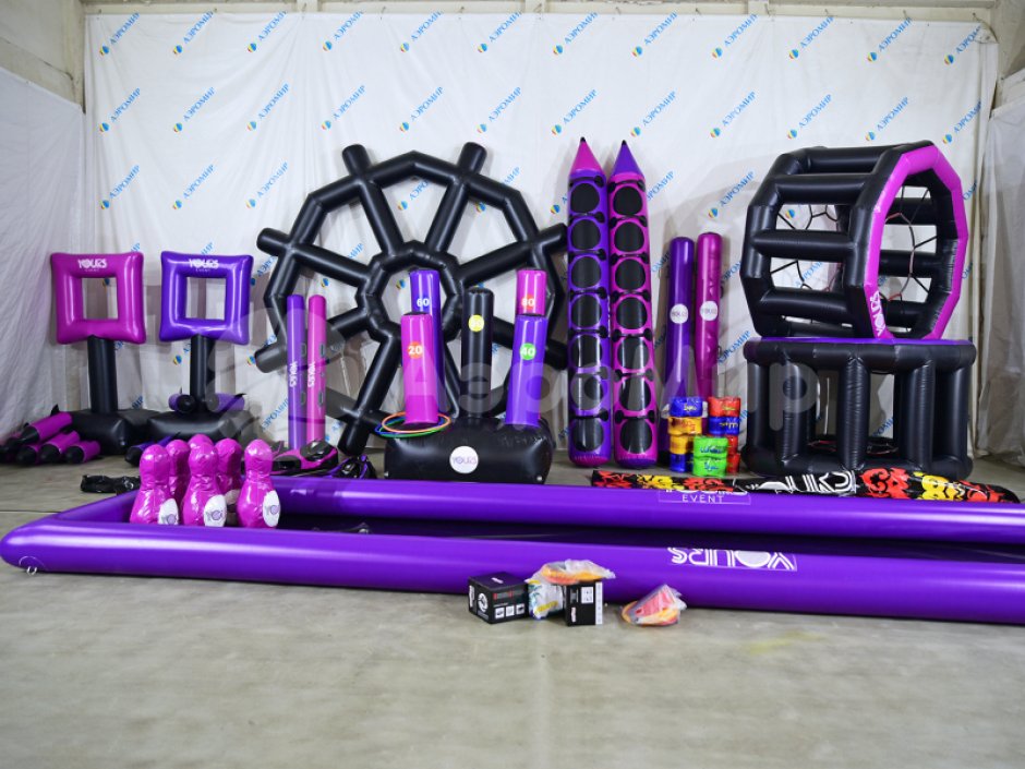 Гигантский боулинг — надувное игровое поле и мягкие кегли больших размеров