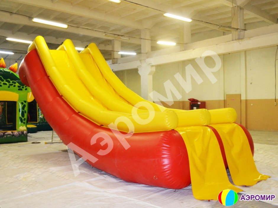 Большая надувная водная горка с двойным спуском