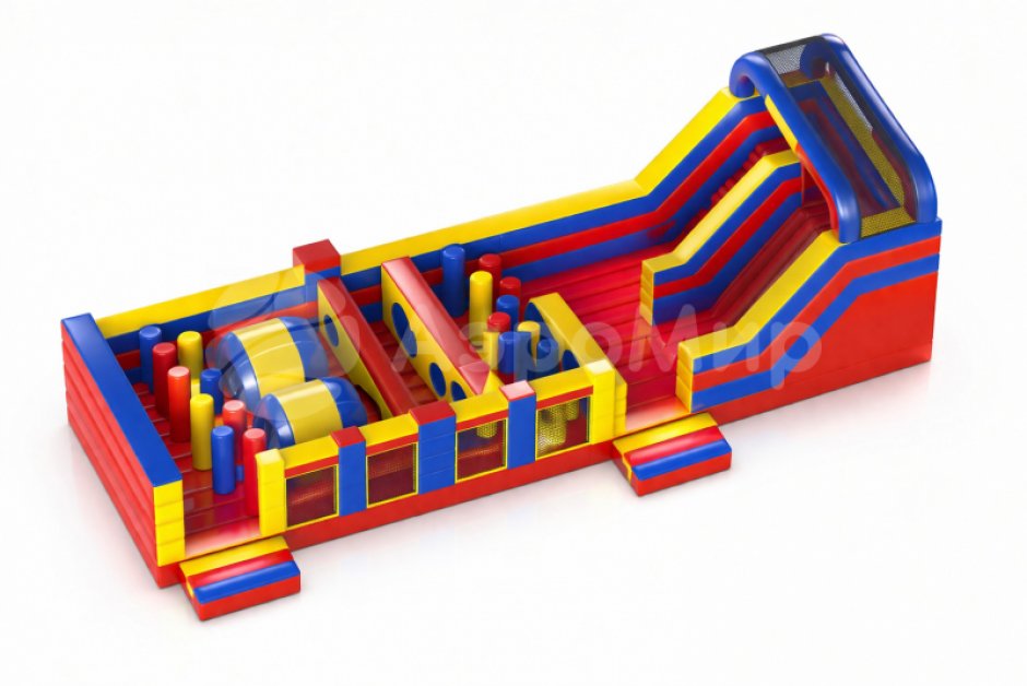 Надувная спортивная полоса препятствий с горкой