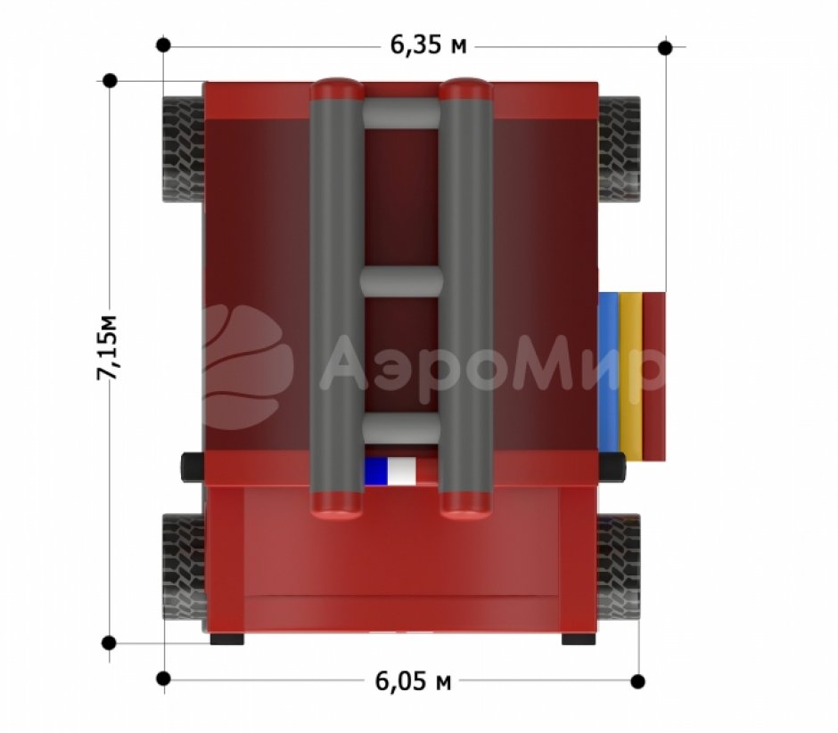 Надувной батут Пожарная машина — авторский коммерческий надувной батут ~35 м²