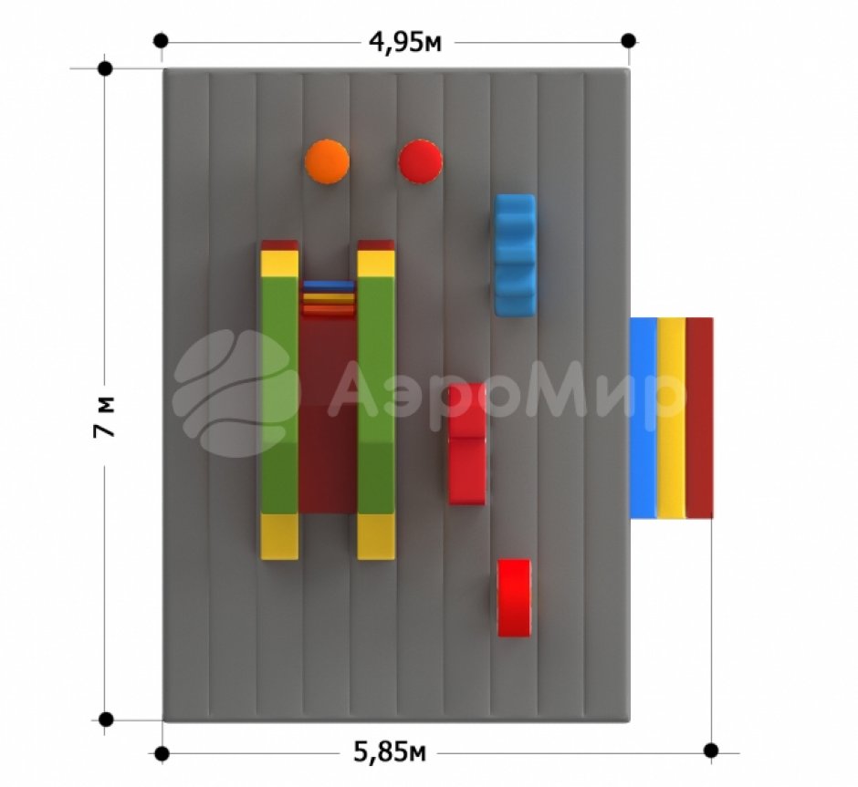 Надувной батут Пожарная машина — авторский коммерческий надувной батут ~35 м²