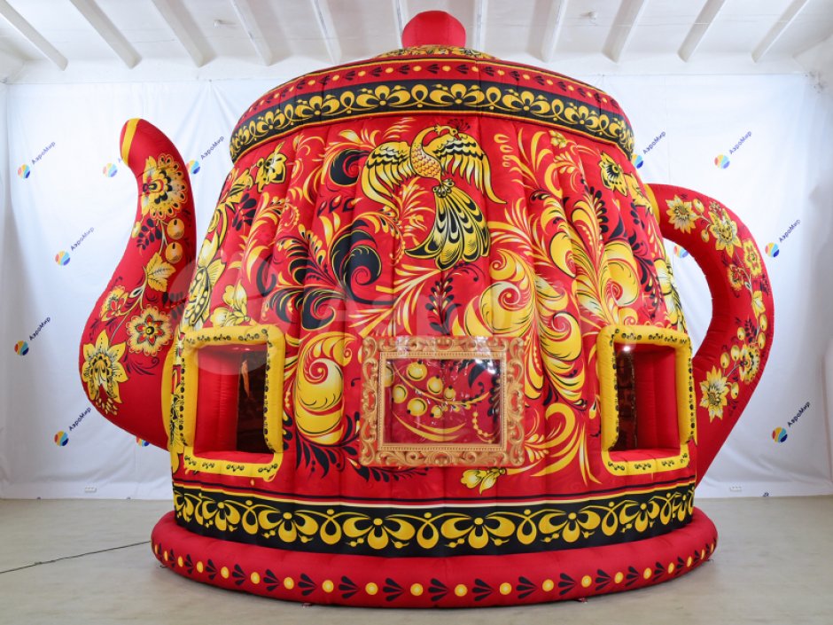 Надувной чайник-дом — для праздников, выставок и торговли