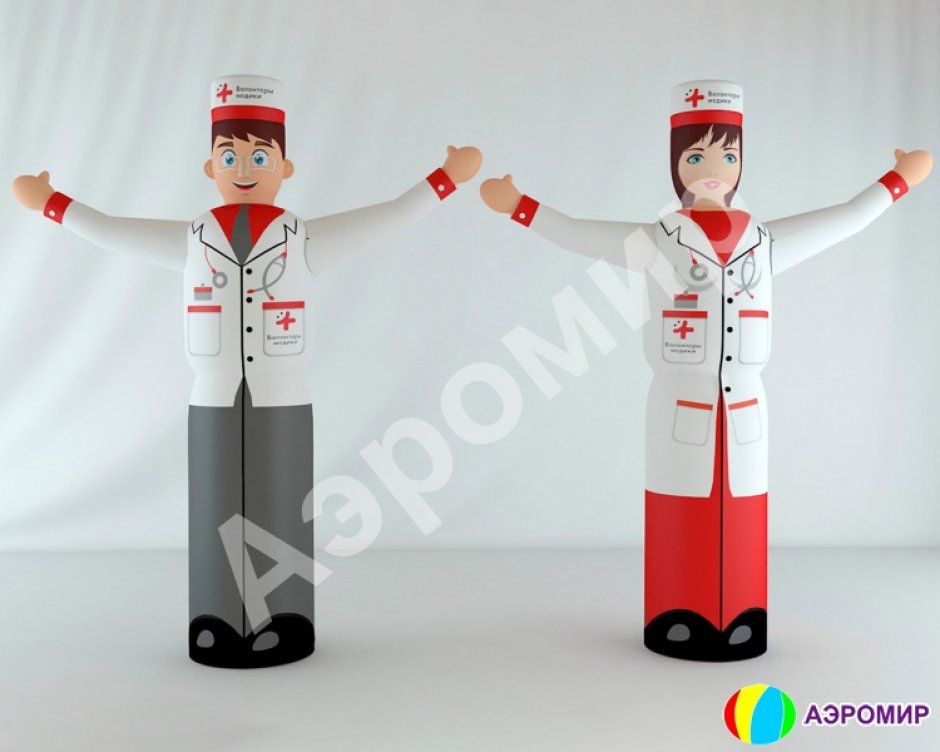 Аэромен доктор, врач, аптекарь — рекламные фигуры медицина, красота и здоровье