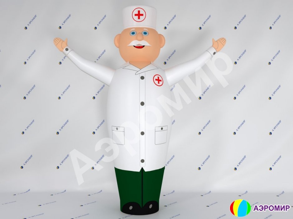 Аэромен доктор, врач, аптекарь — рекламные фигуры медицина, красота и здоровье