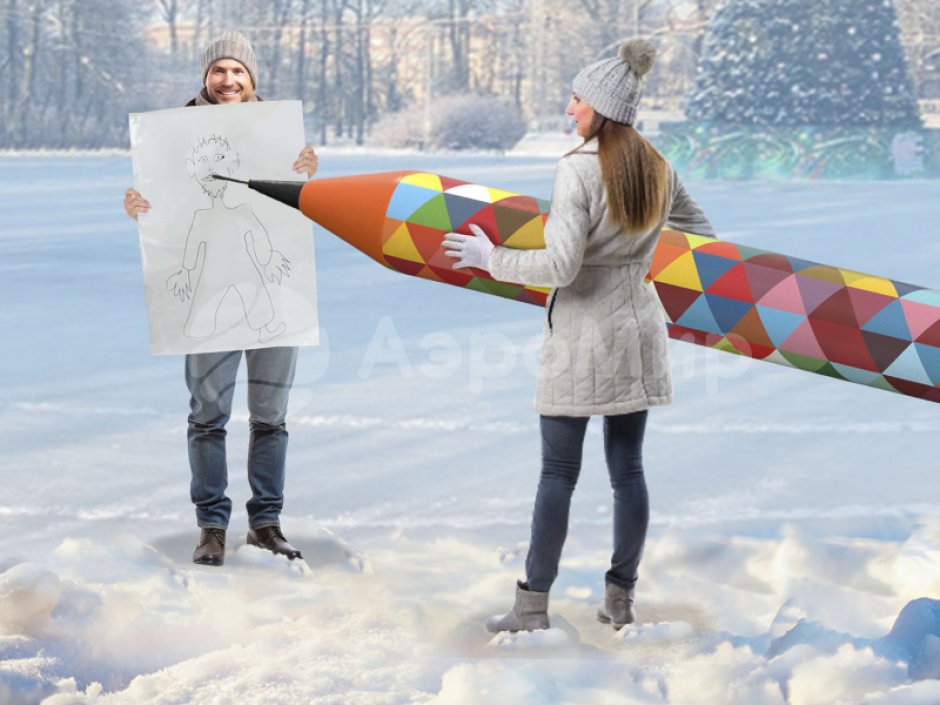 Командный игровой реквизит Гигантский надувной карандаш — мегакарандаш