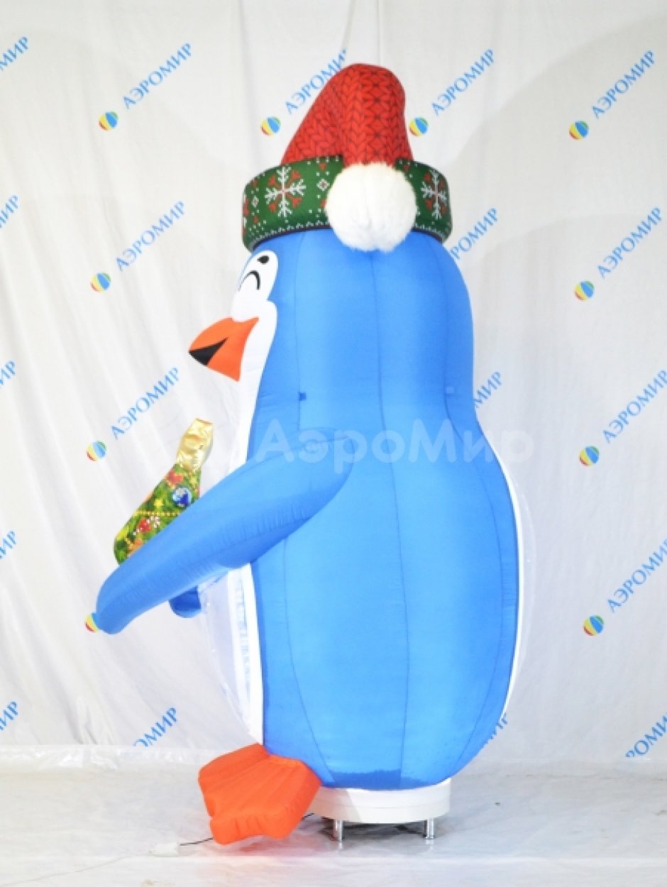 Надувной Пингвин — надувная фигура Пингвина с невероятным эффектом снега и яркой подсветкой