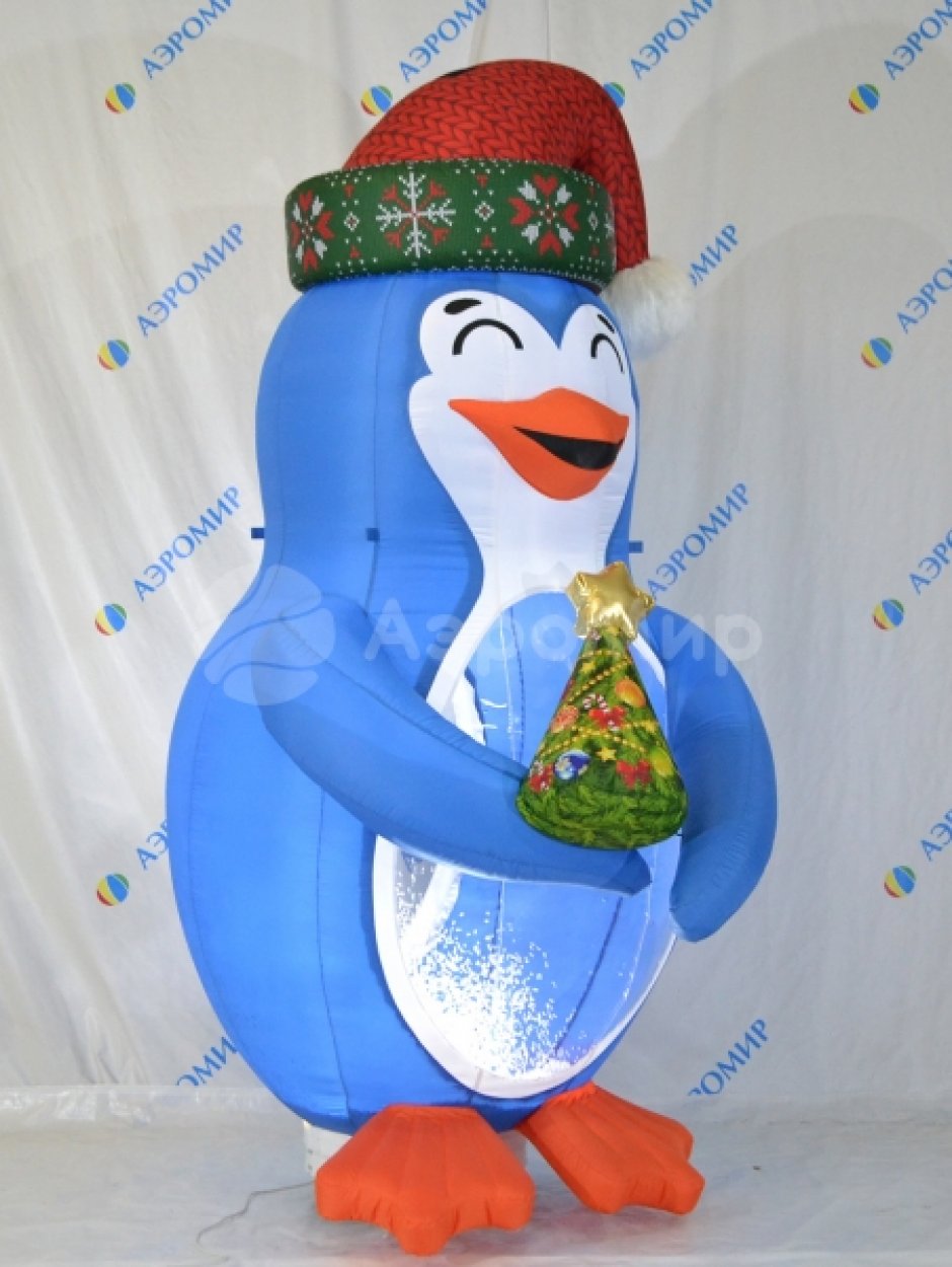 Надувной Пингвин — надувная фигура Пингвина с невероятным эффектом снега и яркой подсветкой