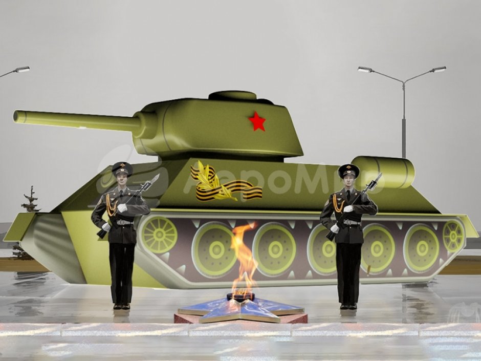 Надувной танк — торжественное оформление Дня Победы